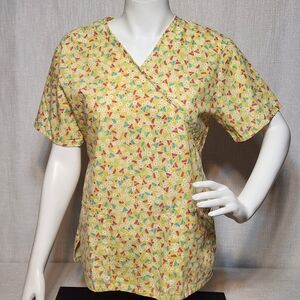 SB Scrubs Yellow Tieback Geometric Pattern Small